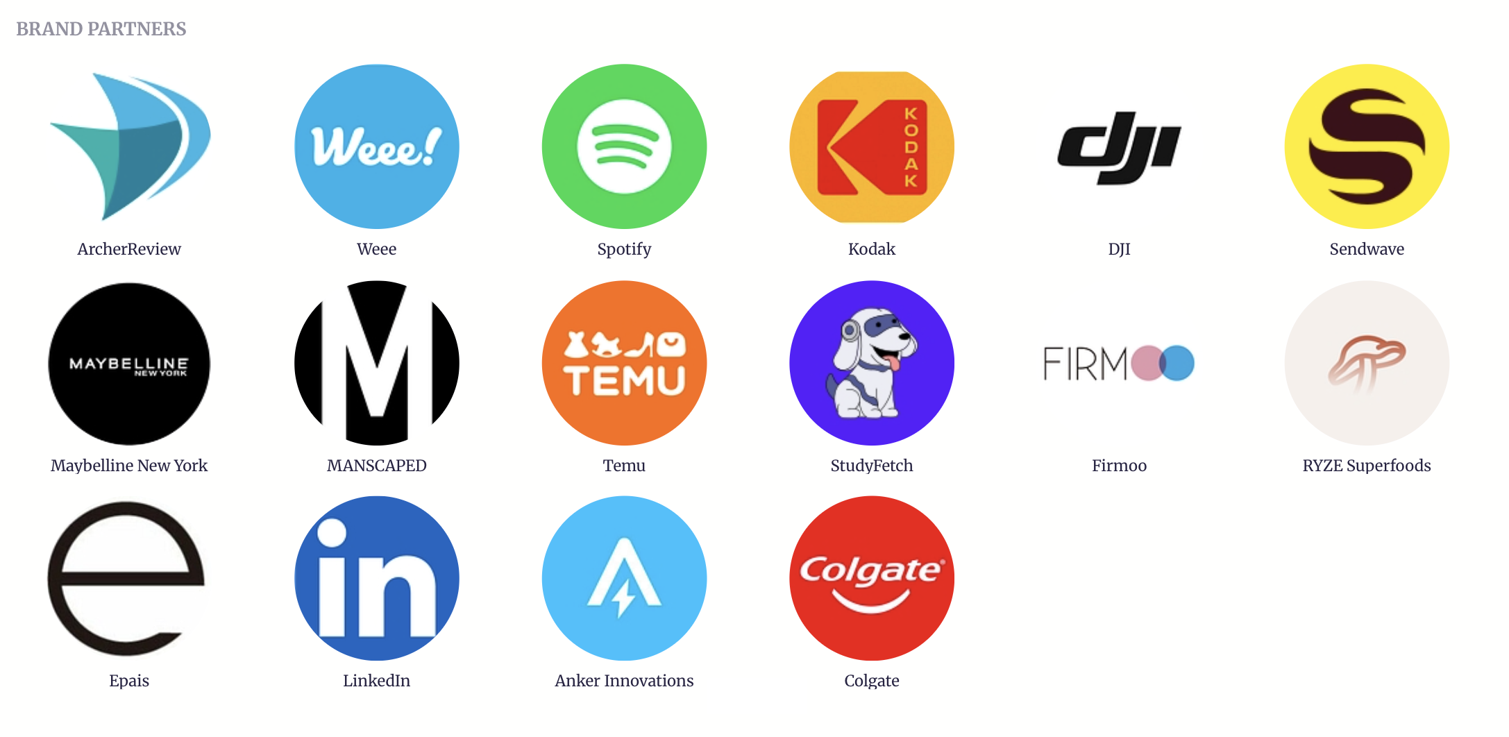 Brand partners